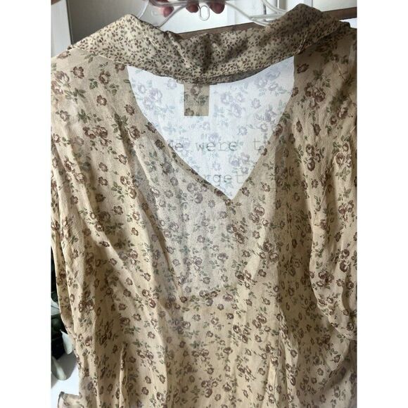 ICE Vintage Y2K Top  100% Silk Sheer Floral Nature Fairy Whimsigoth Artsy 3XL - Picture 6 of 7